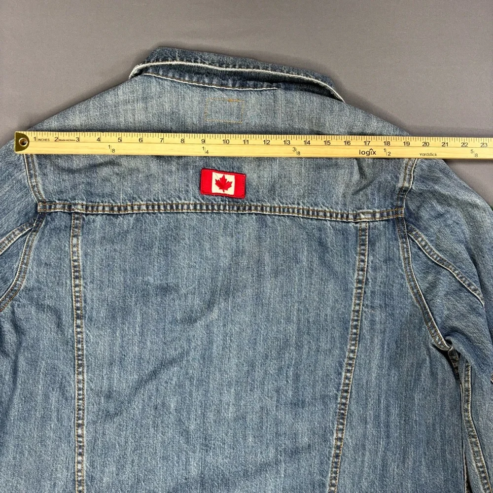 Olympics Canada Jacket Mens Extra Large Hudson's Bay Patches Denim 2012 London - Picture 10 of 12